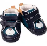 Kojenecké boty/capáčky Medvídek YO!, s fleecem na suchý zip,petrolejová/hořčice, Velikost koj. oblečení 56-68 (0-6 m)