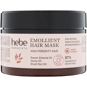 Vlasová regenerace Hebe Naturals Emollient Hair Mask zvláčňující maska pro vlasy s vysokou porézností, 230 ml