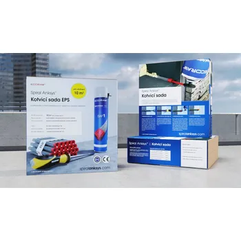 Tepelná izolace Kotvicí sada pro polystyren (EPS) Pro tloušťku izolace: Pěnový polystyren (EPS) do tl. 160 mm, Pro kotvení plochy: max. 10 m2 se zatížením do 40 kg/m2, Obsah balení: 60x SA230, 3x SAF1, 1xSAT150