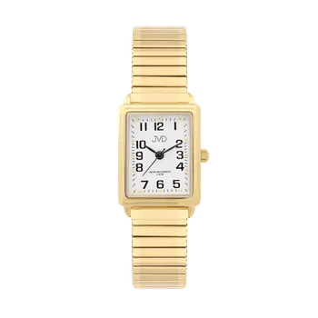 Hodinky Pozlacené elegantní hranaté ocelové hodinky JVD steel J4072.4 - unisex s pérovacím páskem