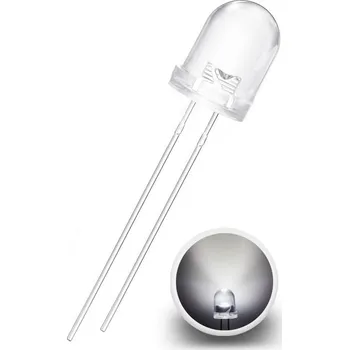 Elektronická součástka LED Dioda 8mm, Bílá