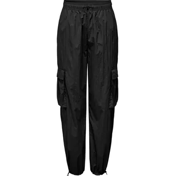 Dámské kalhoty ONLY ŠIROKÉ ŠUSŤÁKOVÉ CARGO KALHOTY černá M