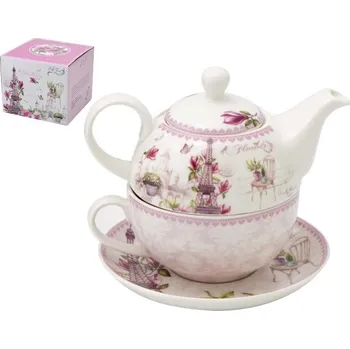 BELLA FIORE Konvice porcelán 450ml + hrnek 350ml EIFFEL