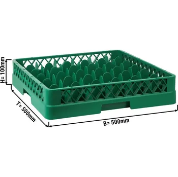 Příslušenství pro myčku G.Gastro (6 Kusů) Koš na sklenice - 50 x 50 cm - s 36 přihrádkami - zelený