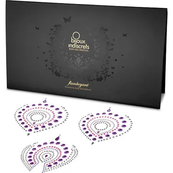 Erotická ozdoba Nálepky BIJOUX INDISCRETS FLAMBOYANT fialové/růžové - s kupónem KUP15 cena 365 Kč + extra diskrétní expedice
