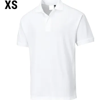 Pánské tričko G.Gastro Clearance | Men's Workwear Polo Shirt – White - Short Sleeve - Size XS - 65% Polyester / 35% Cotton