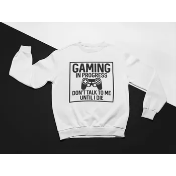 Dívčí mikina KIDSBEE Super klučičí tepláková mikina Gaming - bílá, vel. 98, Velikost koj. oblečení 98 (2-3r)