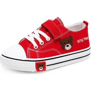 Dětská sportovní obuv Čína Dětské nízké plátěné tenisky (sneakers) - medvídek Barva: Červená, Velikost: 26 (16 cm)