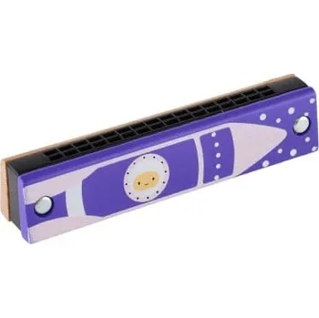 Hudební nástroj pro děti Dřevěná harmonika - fialová (13cm)