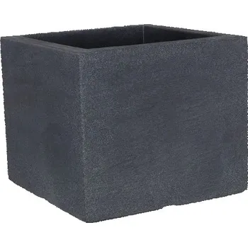 Květináč Květináč Geli Kubus plastový 30 x 30 x 26 cm antracit