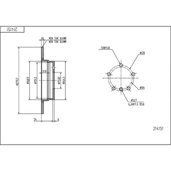 Brzdový kotouč Brzdový kotouč HART 214 151