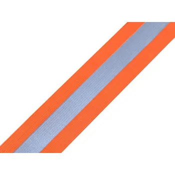 Pruženka s reflexním pásem šíře 40 mm, barva 1 oranžová