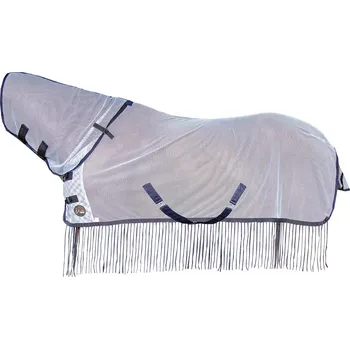Deka pro koně HKM Deka proti hmyzu Fringe HKM, s krkem, silver/grey Délka zad: 125 cm