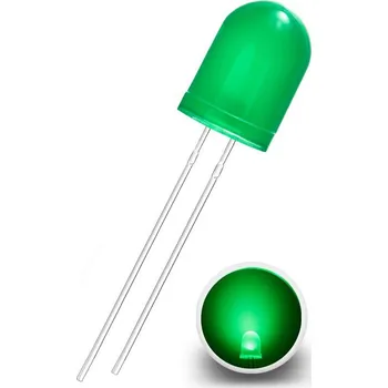 Dioda LED Dioda 10mm, Zelená difuzní