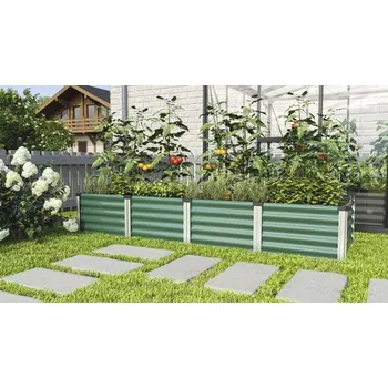 Skleník Vyvýšený záhon Vitavia Linus In & Out 401 L plechový 65 x 245 x 40,1 cm zelený/hliník
