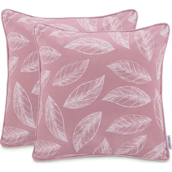 Povlak na dekorativní polštářek Sada povlaků na polštáře CALM 2 ks 45x45 cm růžová/bílá II