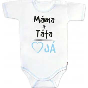 Kojenecký body Body krátký rukáv s vtipným textem Baby Nellys, Máma+Táta, kluk, Velikost koj. oblečení 62 (2-3m)