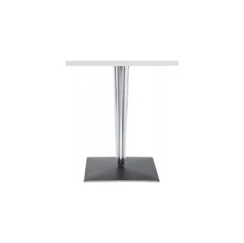 Jídelní stůl TopTop Lamino čtverec čtvercový 60x60 cm plisovaná noha, čtvercový podstavec bílá