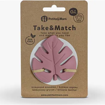 Hračka pro kojence PETITE&MARS Kousátko silikonové TAKE&MATCH Dusty Rose 0m+