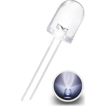 Polovodič LED Dioda 10mm, Bílá