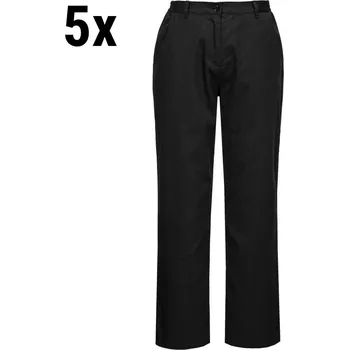 Gastro oděv G.Gastro (5 pieces) Ladies Basic Chef Trousers – Black - Size XL - 3 pockets - 65/35 poly-cotton