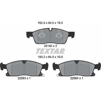 Brzdová destička Sada brzdových destiček, kotoučová brzda TEXTAR 2519209