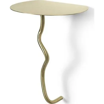 Věšák Ferm Living Nástěnný stolek Curvature, brass