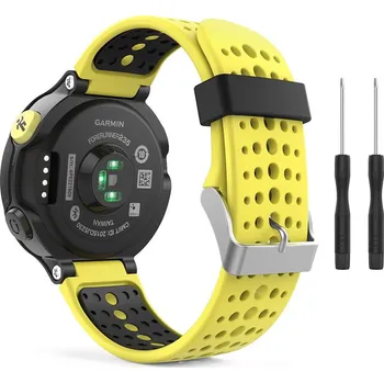 Příslušenství k chytrým hodinkám eses Silikonový řemínek pro Garmin dírkovaný - Žluto černý, 15 mm
