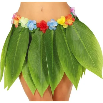 Karnevalový doplněk Havajská sukně s listy 40 cm