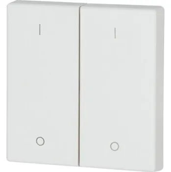 vypínač a zásuvka Kryt RF tlačítka 2x1/2 55x55mm. 1-0. Bílá. Lesklá | CWIZ-02/41