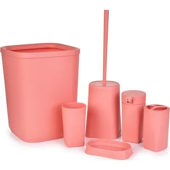 Koupelnová předložka 6dílný koupelnový set, lososový