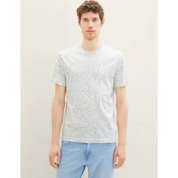 TOM TAILOR PÁNSKÉ TRIKO POPRASKANÝ VZHLED - BÍLÁ M
