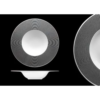 Talíř Lilien | Talíř hluboký, černobílý, 27 cm, Gramofon