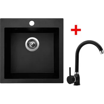 Granitový dřez Set Granit VIVA 455 granblack + baterie Polo