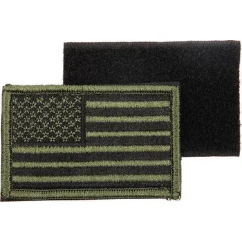 Vlajka FOSCO - USA - V.O. Vlaječka USA, 4,5 x 7 cm VELCRO, oliv