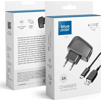 Nabíječka Blue Star USB-C (Type C) 2A černá
