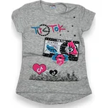 Dassi Dívčí trička s krátkým rukávem TIKTOK Barva: Šedá, Velikost: 110