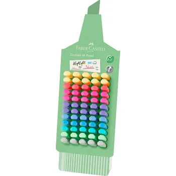 Zvýrazňovač FABER-CASTELL zvýrazňovač Textliner 1546, set 60ks PASTEL ve stojánku