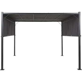 Pergola Beliani Parga 3,1 x 3,1 m tmavě šedá