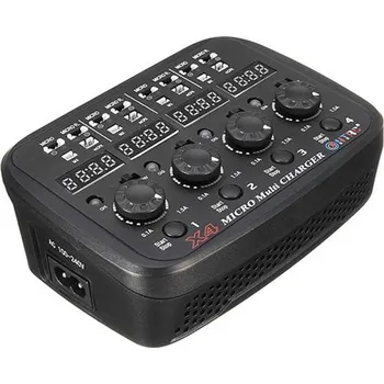 RC vybavení Nabíječka baterií 4x1S lipo HTRC X4 s vestavěným zdrojem