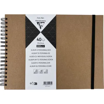 Fotoalbum Clairefontaine Album kroužkové kraft (200g/m2, 40 listů) 32×24cm