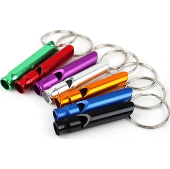 Velmi lehká, malá kovová píšťalka - stříbrná