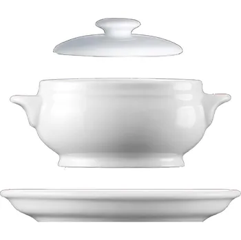 Lilien | Šálek na polévku s víčkem a podšálkem, bílý, 520 ml, Josefine