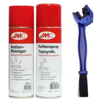 Motokosmetika Gmoto Sada na čištění řetězu motocyklu JMC čistič + mazivo + kartáč