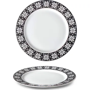 Talíř Talíř dezertní šedý, 20 cm, Zimní dekor