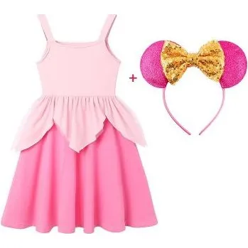 Karnevalový kostým Dívčí letní šaty/kostým s čelenkou, princezny Disney Varianta: princezna Růženka, Velikost: 100 (2-3 roky)