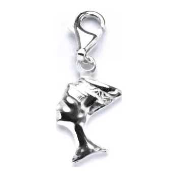 Přívěsek Stříbrný přívěsek Nefertiti , karabina - P767 kar (Stříbrná Nefertiti s karabinou)