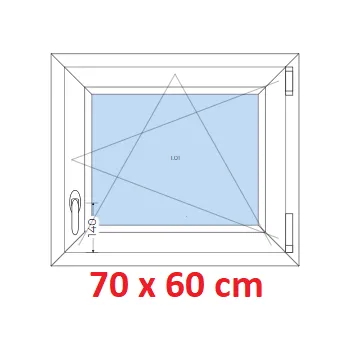 Okno Soft Plastové okno 70x60 cm, otevíravé a sklopné