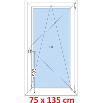 Okno Soft Plastové okno 75x135 cm, otevíravé a sklopné
