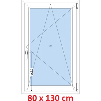 Okno Soft Plastové okno 80x130 cm, otevíravé a sklopné